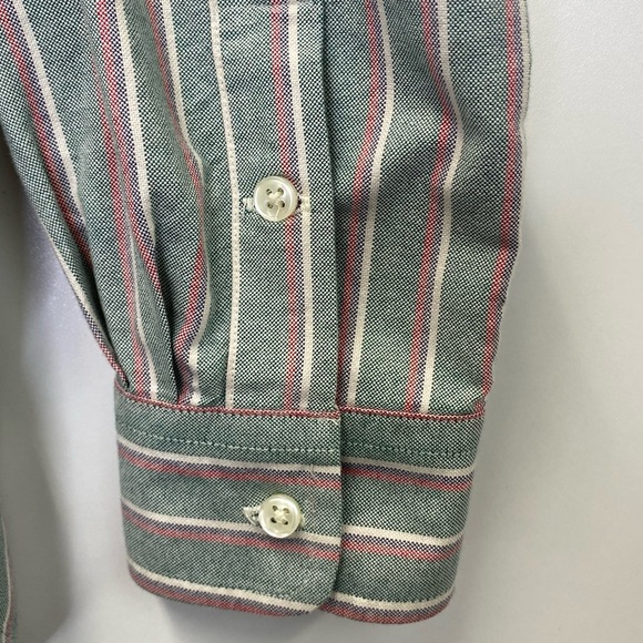 Ralph Lauren Vintage Green Multi-Color Vertical Striped Button Down Long Sleeve - Picture 2 of 6
